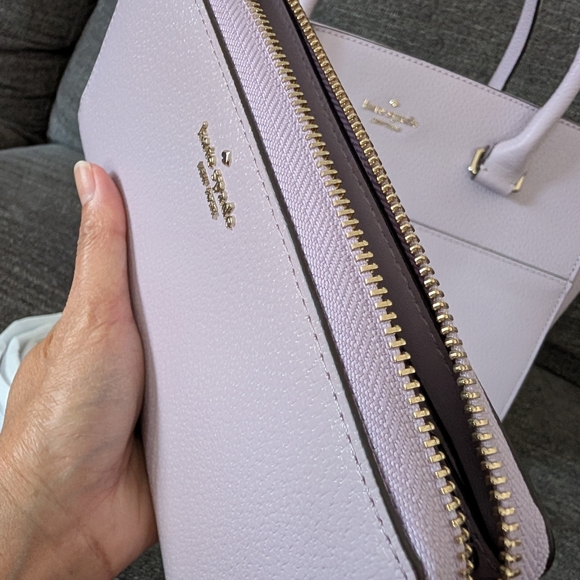 kate spade Pebbled Leather Tote & Wallet in Light Purple - Picture 2 of 6
